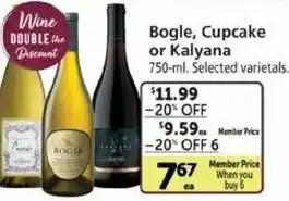 Safeway Bogle, Cupcake Or Kalyana 750 ml offer