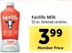 Safeway Fairlife Milk 52 oz offer