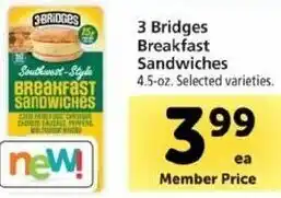 Safeway 3 Bridges Breakfast Sandwiches offer