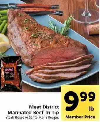 Safeway Meat Distric Marinated Beef Tri Tip offer