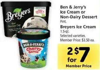Safeway Ben & Jerry's Ice Cream Or Non-Dairy Dessert, Breyers Ice Cream offer