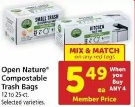 Safeway Open Nature Compostable Trash Bags offer