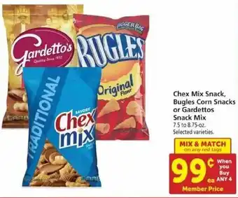 Safeway Chex Mix Snack, Bugles Corn Snacks Or Gardettos Snack Mix offer