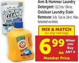 Safeway Arm & Hammer Laundry Detergent, Oxiclean Laundry Stain offer