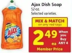 Safeway Ajax Dish Soap 52 oz offer