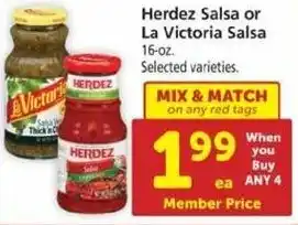 Safeway Herdez Salsa Or La Victorio Salsa 16 oz offer