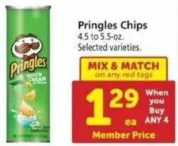 Safeway Pringles Chips 4.5-5.5 oz offer