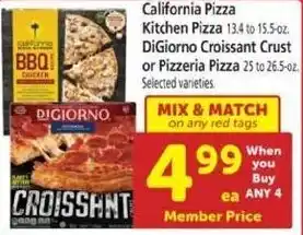 Safeway California Pizza Kitchen Pizza, DiGiorno Croissant Crust Or Pizzeria Pizza offer