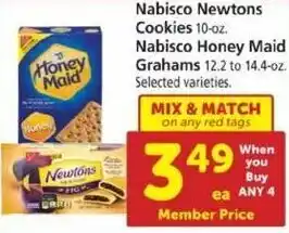 Safeway Nabisco Newtons Cookies, Nabisco Honey Maid Grahams offer