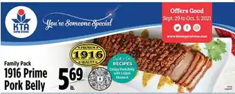 KTA Super Stores Family Pack 1916 Prime Pork Belly offer
