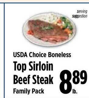 KTA Super Stores Usda Choice Boneless Top Sirloin Beef Steak Family Pack offer