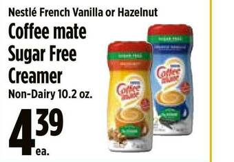 KTA Super Stores Nestlé French Vanilla Or Hazelnut Coffee Mate Sugar Free Creamer offer