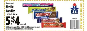 KTA Super Stores Assorted Nestlé Candies offer