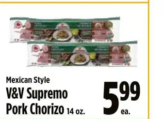 KTA Super Stores Mexican Style V&v Supremo Pork Chorizo offer