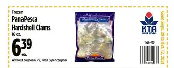 KTA Super Stores Frozen Panapesca Hardshell Clams offer