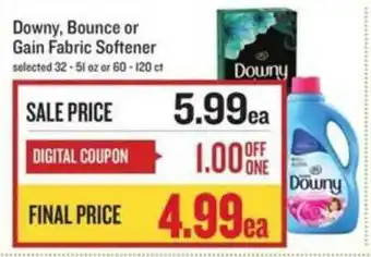 Lowes Foods Downy, Bounce Or Gain Fabric Softener offer
