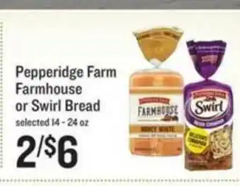 Lowes Foods Pepperidge Farm Farmhouse Or Swirl Bread offer