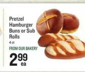 Lowes Foods Pretzel Hamburuger Buns Or Sub Rolls offer