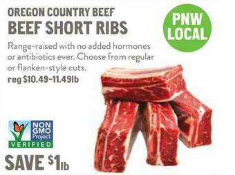 New Seasons Market Oregon Country Beef Beef Short Ribs offer