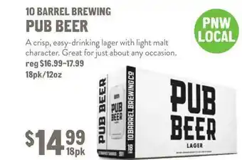 New Seasons Market 10 Barrel Brewing Pub Beer offer