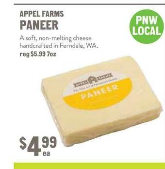New Seasons Market Appel Farms Paneer offer