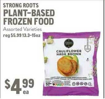 New Seasons Market Strong Roots Plant-based Frozen Food offer