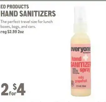 New Seasons Market Eo Products Hand Sanitizers offer