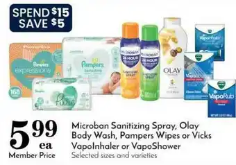 Pavilions Microban Sanitizing Spray, Olay Body Wash, Pampers Wipes Or Vicks Vapoinhaler Or Vaposhower offer