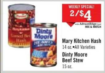 Price Chopper Mary Kitchen Hash Dinty Moore Beef Stew offer