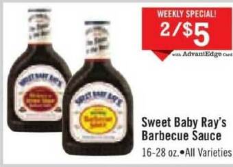 Price Chopper Sweet Baby Ray's Barbecue Sauce offer
