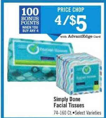 Price Chopper Simply Done Facial Tissues offer
