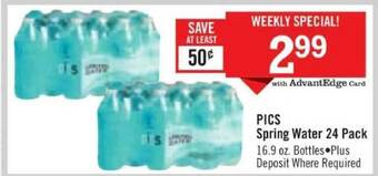 Price Chopper Pics Spring Water 24 Pack offer