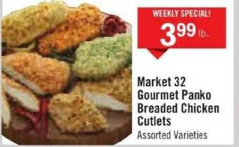 Price Chopper Market 32 Gourmet Panko Breaded Chicken Cutlets offer