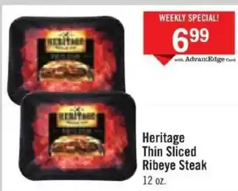 Price Chopper Heritage Thin Sliced Ribeye Steak offer