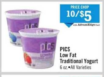 Price Chopper Pics Low Fat Traditional Yogurt offer
