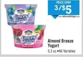 Price Chopper Almond Breeze Yogurt offer
