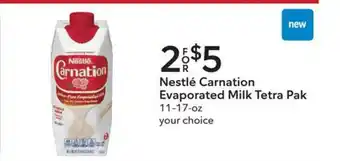 Publix Nestlé Carnation Evaporated Milk Tetra Pak offer