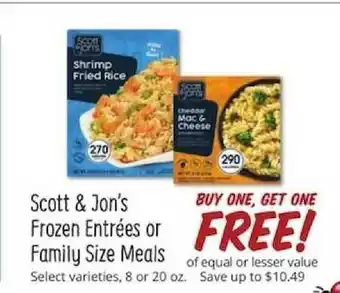 Sprouts Farmers Market Scott & Jon's Frozen Entrées Or Family Size Meals offer
