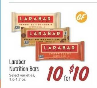 Sprouts Farmers Market Larabar Nutrition Bars offer