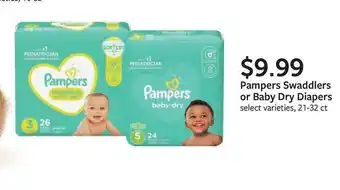 Fareway Pampers Swaddlers Or Baby Dry Diapers offer