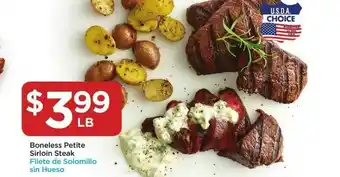 Food 4 Less Boneless Petite Sirloin Steak offer