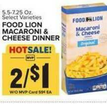 Food Lion Food Lion Macaroni & Cheese Dinner offer