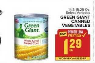 Food Lion Green Giant Canned Vegetables offer