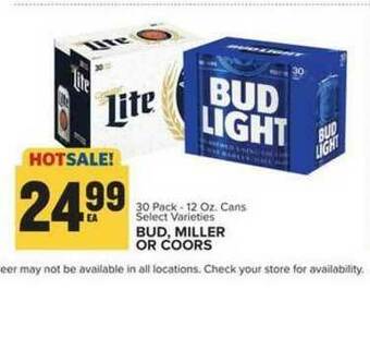 Food Lion Bud, Miller Or Coors offer
