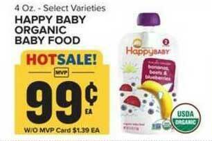 Food Lion Happy Baby Organic Baby Food offer