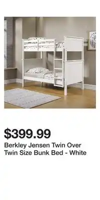 BJ’s Berkley Jensen Twin Over Twin Size Bunk Bed - White offer