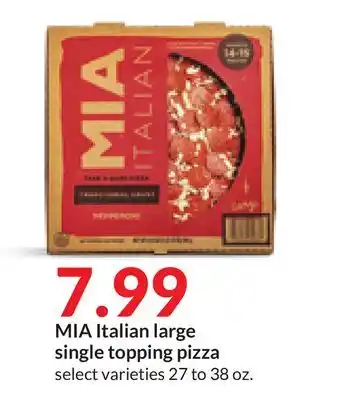 Hy-Vee MIA Italian large single topping pizza offer