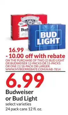 Hy-Vee Budweiser or Bud Light offer