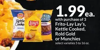 Hy-Vee Frito-Lay Lay's, Kettle Cooked, Rold Gold or Munchies offer