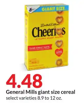 Hy-Vee General Mills giant size cereal offer